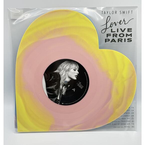 IN HAND TAYLOR SWIFT Lover (Live From Paris) Heart Shaped Vinyl NEW!!! - Picture 1 of 2